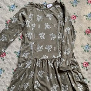 Little Girls Hannah Andersson Olive Green Dress